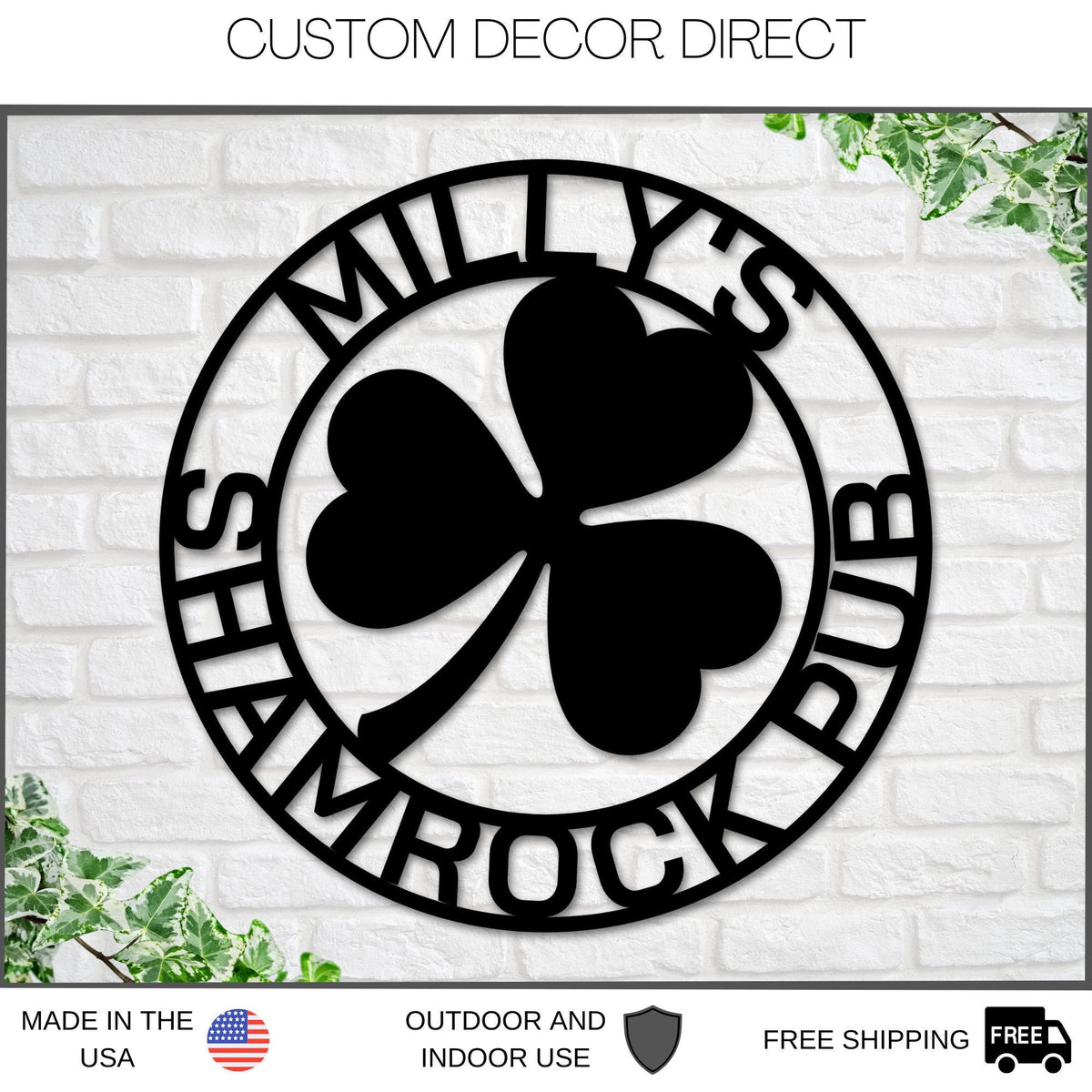 Irish Pub Sign, Personalized Irish Bar Sign, St. Patrick's Day Decor, Irish Sign, Bar Sign, Personalized Sign, Irish Bar Sign, Shamrocks Laser Cut Metal Signs Custom Gift Ideas