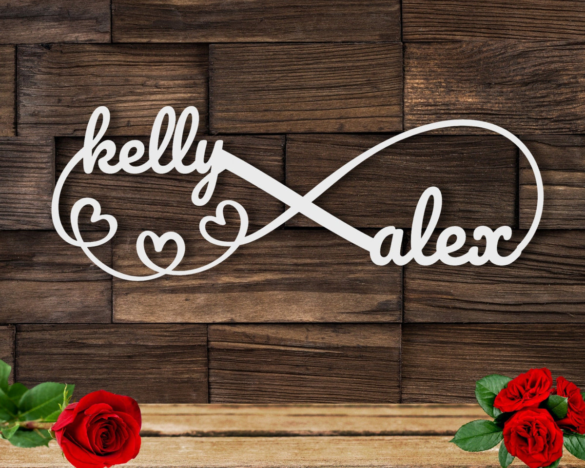 Personalized Metal Infinity Sign, Infinity Name Sign, Custom Infinity Metal Sign, Anniversary Gift, Engaged Gift, Newly Wed Gift For Couple Laser Cut Metal Signs Custom Gift Ideas