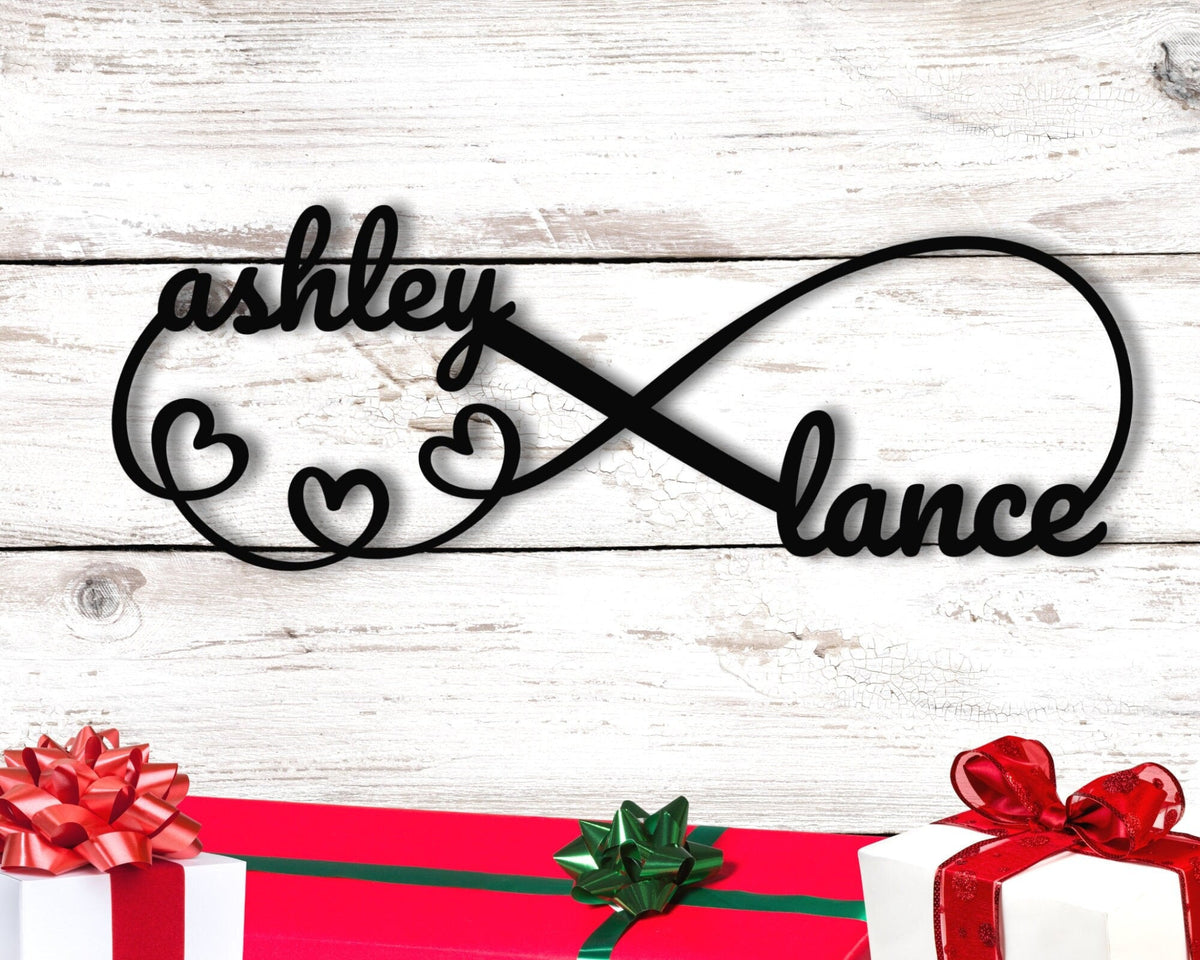 Personalized Metal Infinity Sign, Infinity Name Sign, Custom Infinity Metal Sign, Anniversary Gift, Engaged Gift, Newly Wed Gift For Couple Laser Cut Metal Signs Custom Gift Ideas