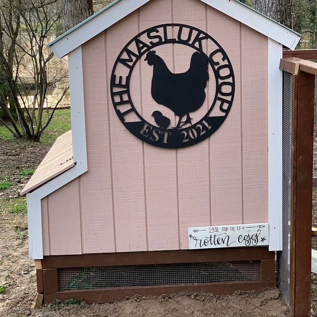 Custom Hen House Sign, Hen House Coop Sign, Our Little Coop Sign Metal Sign, Metal Chicken Coop Sign, Personalized Chicken Coop Sign, Chicks Laser Cut Metal Signs Custom Gift Ideas