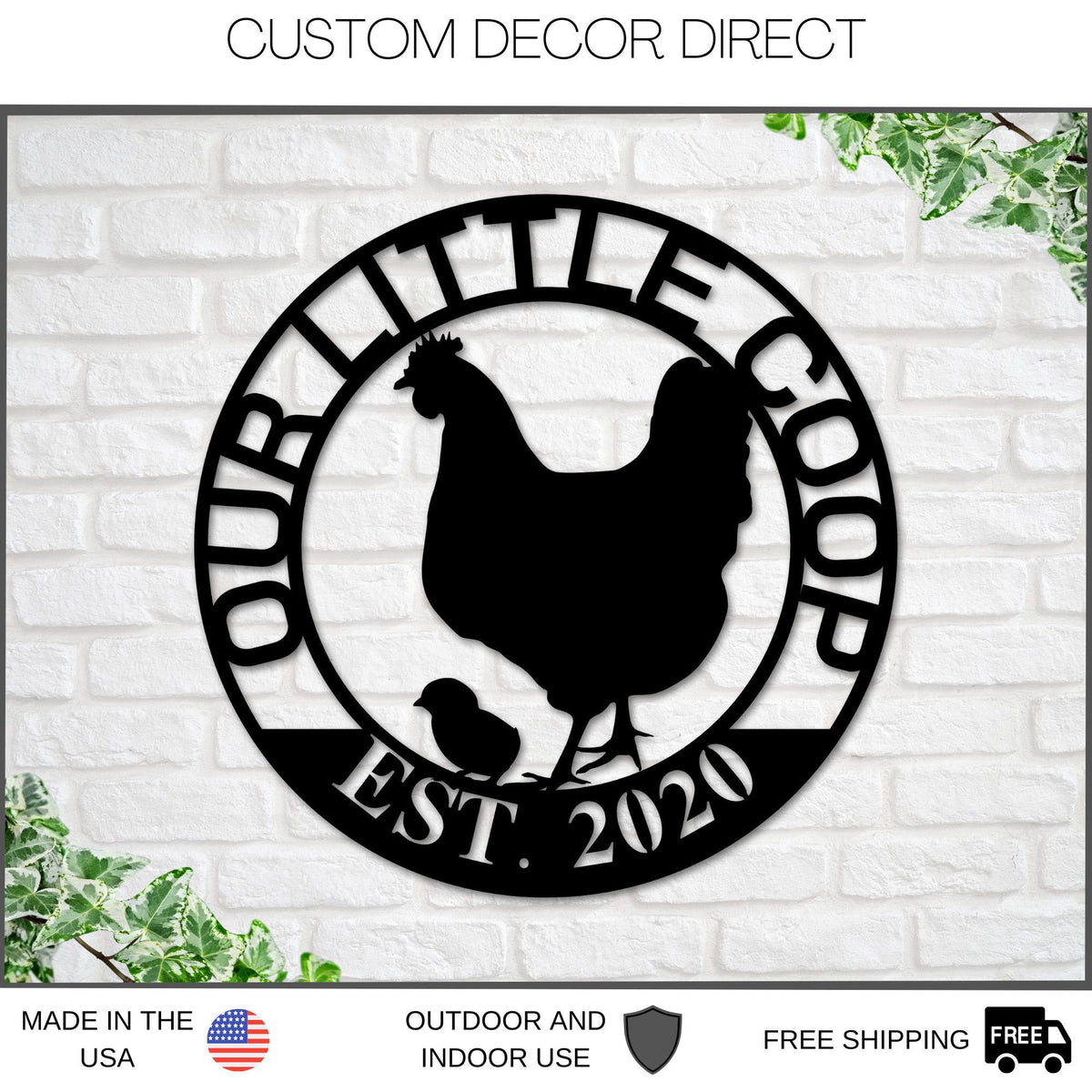 Custom Hen House Sign, Hen House Coop Sign, Our Little Coop Sign Metal Sign, Metal Chicken Coop Sign, Personalized Chicken Coop Sign, Chicks Laser Cut Metal Signs Custom Gift Ideas