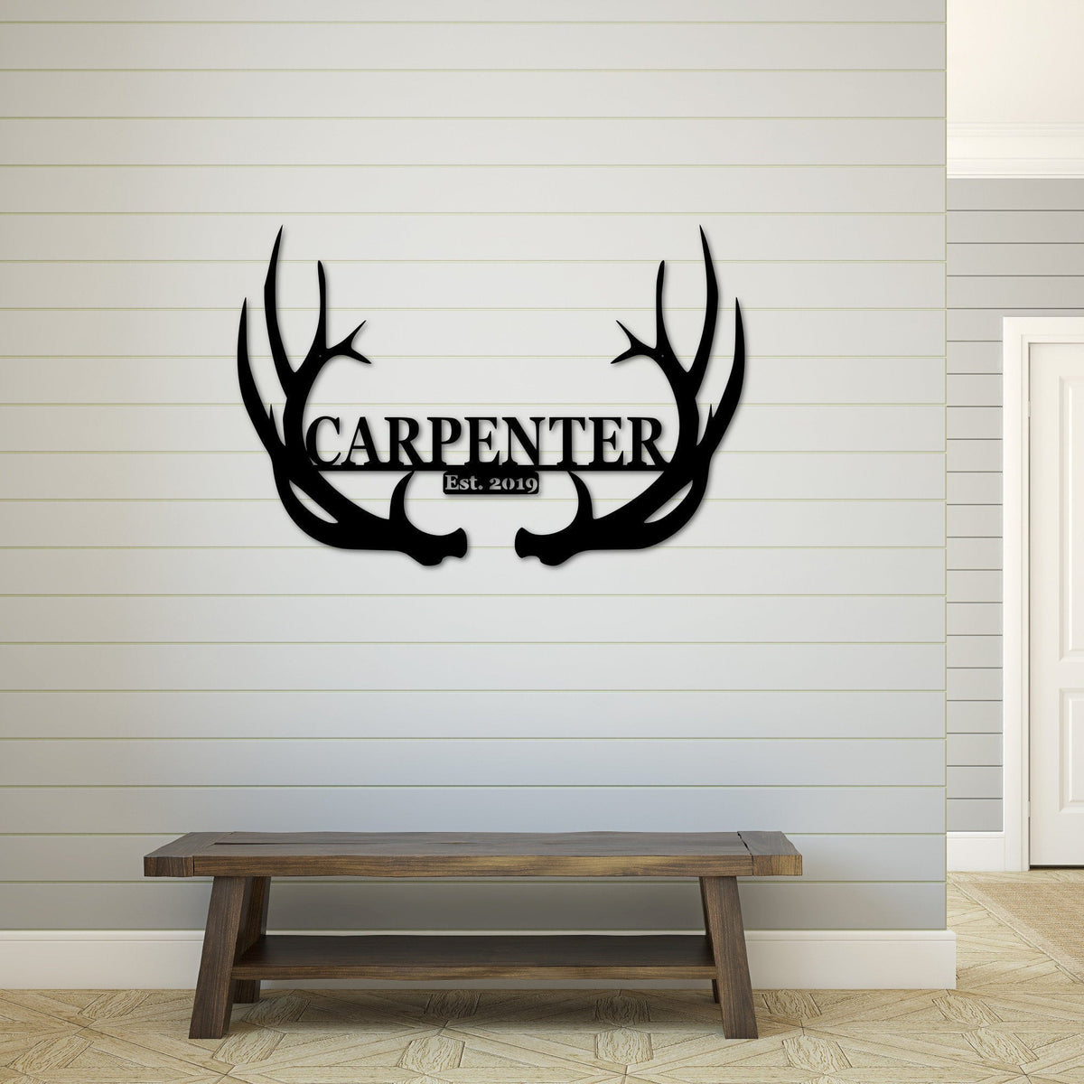 Custom Deer Antler Sign, 30" Personalized Metal Antlers Family Name Sign, Personalized Metal Deer Antlers, Antler Monogram, Ranch Decor Laser Cut Metal Signs Custom Gift Ideas