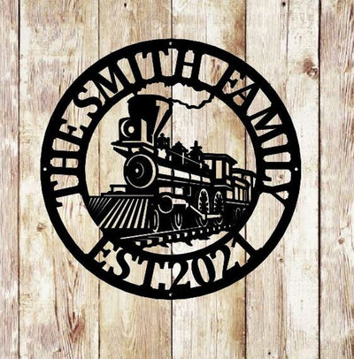 Train Metal Sign, Metal Wall Decor, Custom Metal Name Sign, Custom Train Sign,railroad Sign, Railway Sign, Train Room, Train Decor Laser Cut Metal Signs Custom Gift Ideas