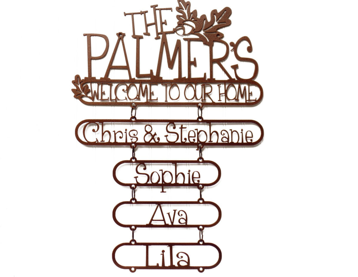 Custom Family First & Last Name Metal Signs With Child Name Signs Copper, Outdoor Sign, Custom Sign, Personalized Sign, Laser Cut Metal Signs Custom Gift Ideas