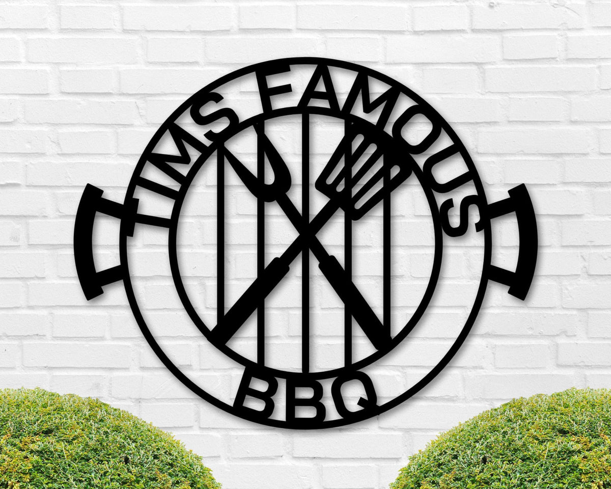Personalized Bbq Metal Sign, Custom Name Barbecue Patio Sign, Grill Outdoor Dad's Bbq, Home Decor, Housewarming Gift For Father, Man Cave Laser Cut Metal Signs Custom Gift Ideas