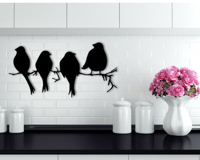 Metal Bird Wall Art, Birds On A Branch, Custom Birds On A Wire, Metal Wall Art, Bird Home Decor, Personalized Metal Wall Art Custom Bird Art, Metal Laser Cut Metal Signs Custom Gift Ideas