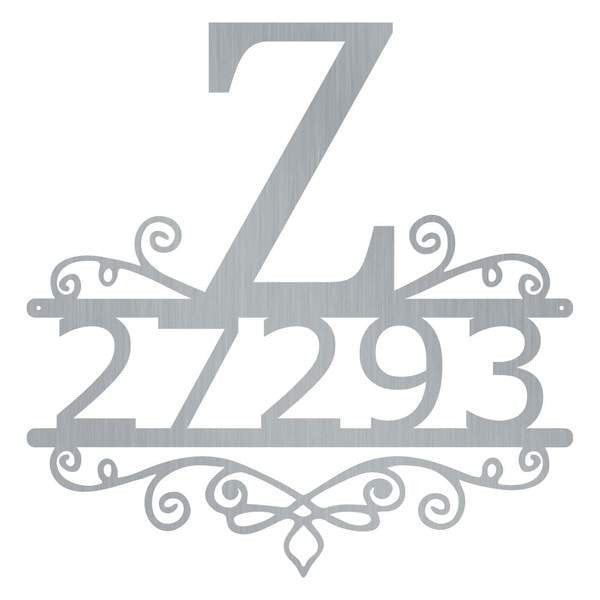 Initial Swirl Address Customized Metal Signs, Custom Metal Sign, Custom Signs, Metal Sign, Metal Laser Cut Metal Signs Custom Gift Ideas