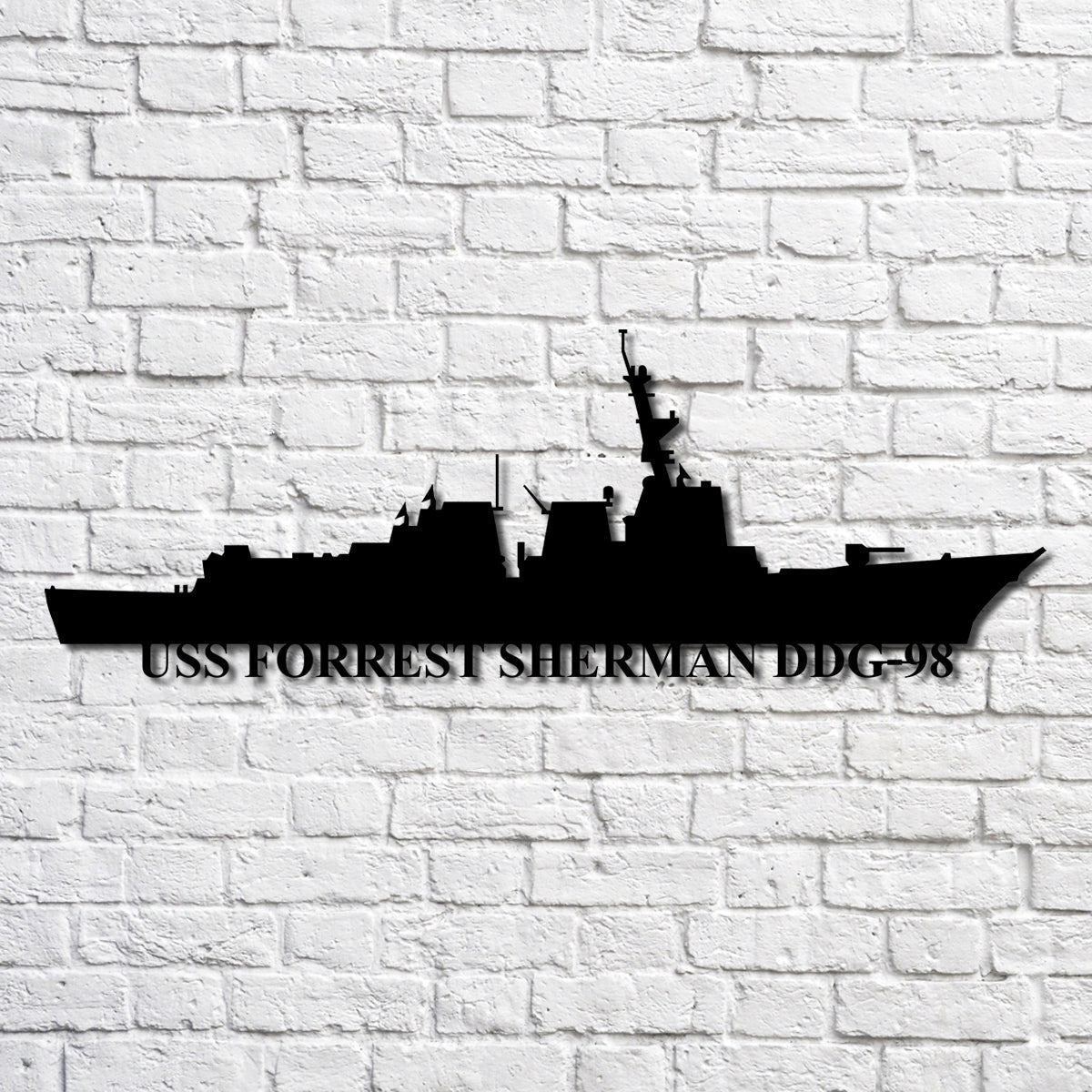 Uss Forrest Sherman Ddg98 V2 Navy Ship Metal Art, Custom Us Navy Ship Cut Metal Sign, Gift For Navy Veteran, Navy Ships Silhouette Metal Art, Navy Home Decor Laser Cut Metal Signs Custom Gift Ideas