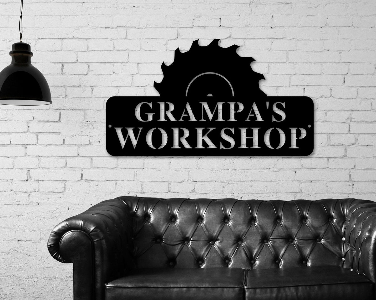 Paw Paws Workshop Sign, Crescent Wrench & Hammer Art, Gift For Paw Paw, Woodworker Sign, Custom Workshop Sign, Paw Paw Gift, Workshop Sign Laser Cut Metal Signs Custom Gift Ideas