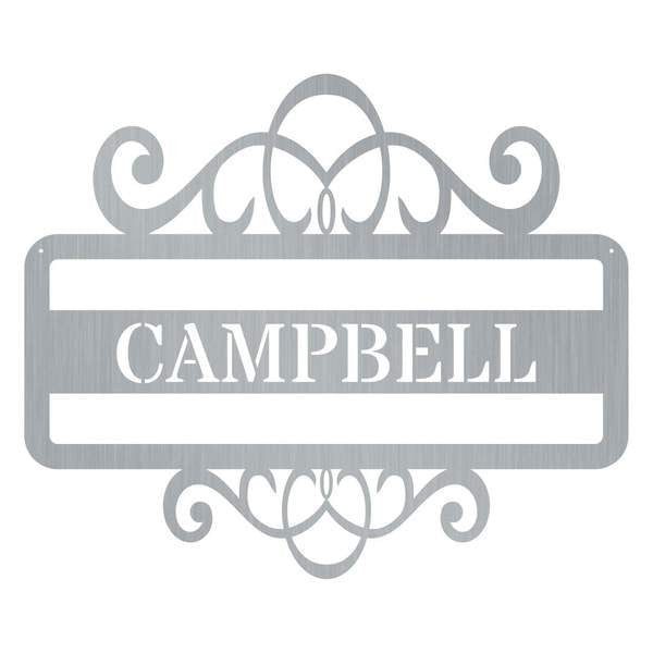 Plaque Swirl Monogram Customized Metal Signs, Custom Metal Sign, Custom Signs, Metal Sign, Metal Laser Cut Metal Signs Custom Gift Ideas