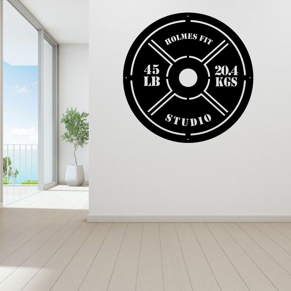 Personalized Weight Plate Metal Gym Sign, Custom Fitness Center, Metal Laser Cut Metal Signs Custom Gift Ideas