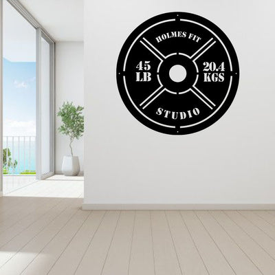 Personalized Weight Plate Metal Gym Sign, Custom Fitness Center, Metal Laser Cut Metal Signs Custom Gift Ideas