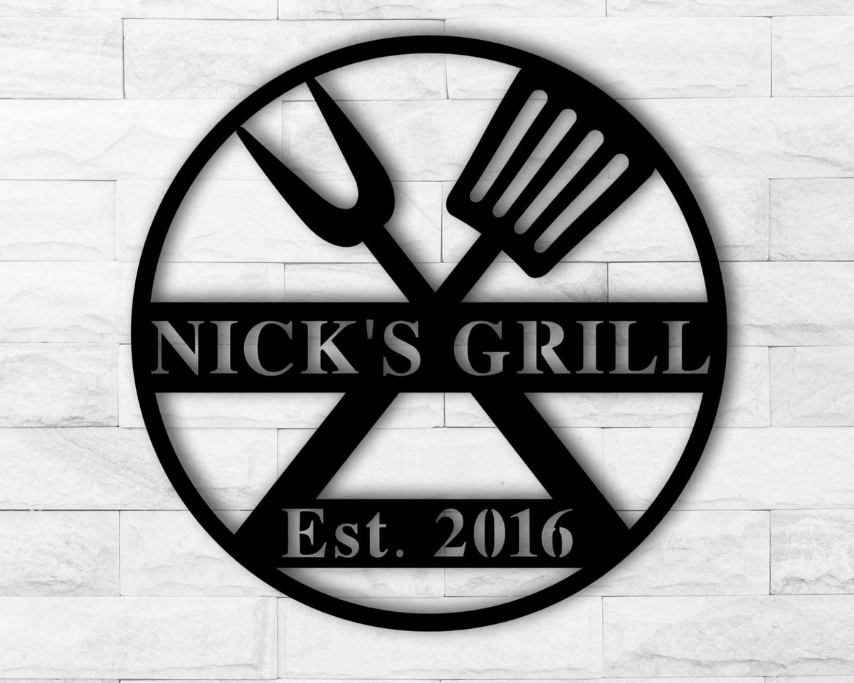 Personalized Metal Bbq Sign, Bbq Grill Sign, Outdoor Kitchen Metal Signs, Personalized Grill Sign, Bbq Party Decor, Laser Cut Metal Signs Custom Gift Ideas