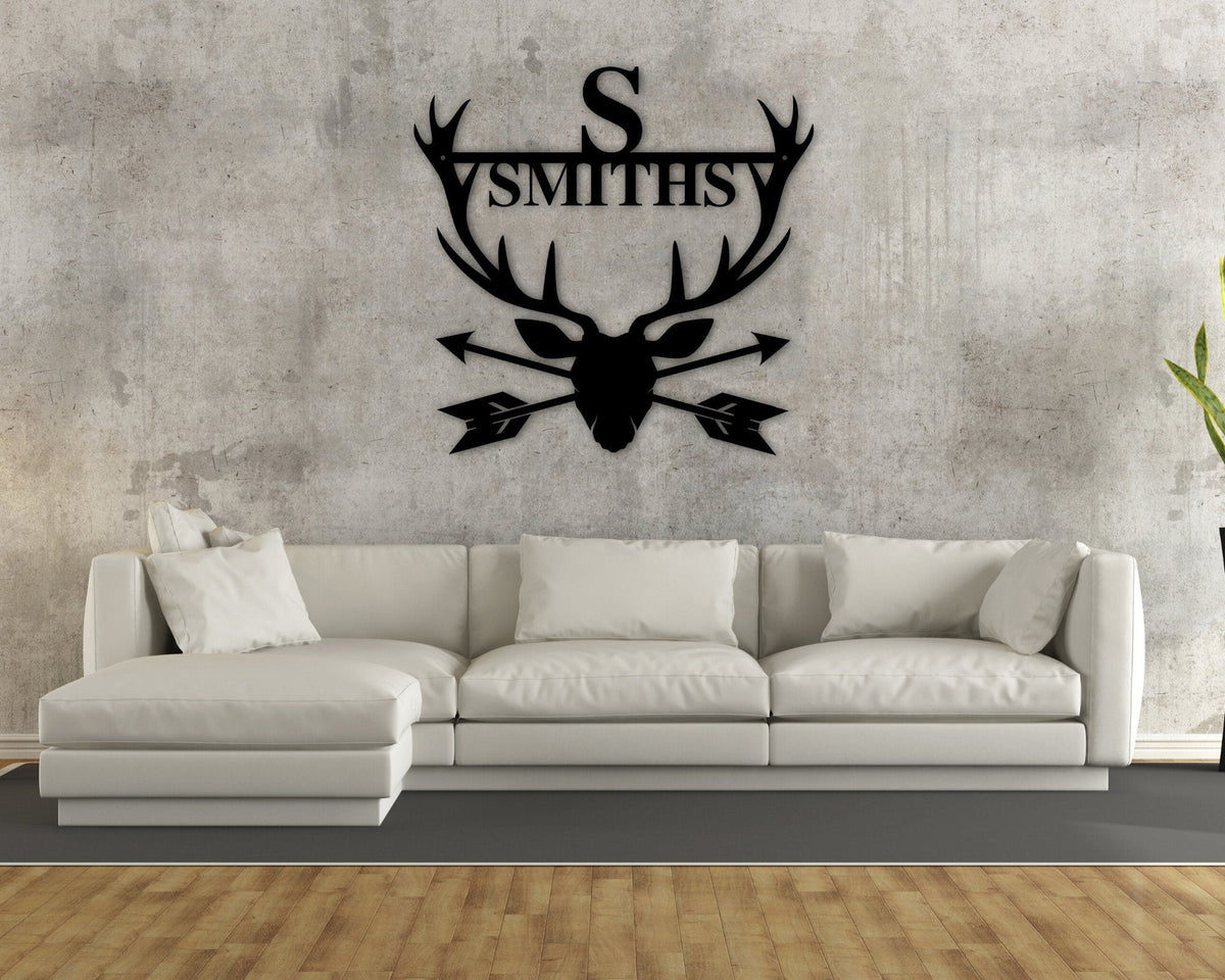 Personalized Deer Sign, Last Name Family Sign, Gift For Him, Fathers Day Gift, Metal Hunting Cabin Sign, Deer Hunter Sign, Deer Sign,hunting, Laser Cut Metal Signs Custom Gift Ideas