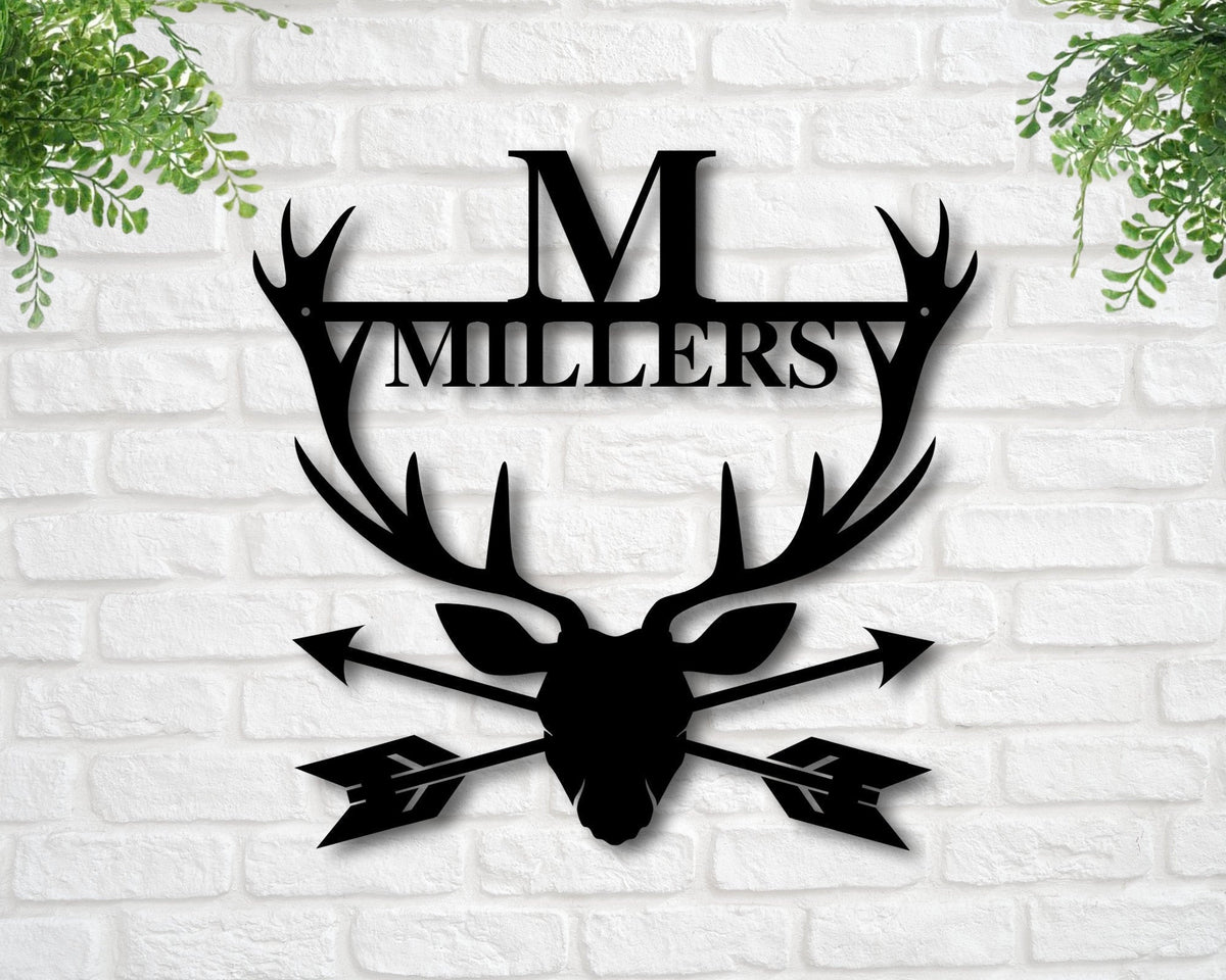 Personalized Deer Sign, Last Name Family Sign, Gift For Him, Fathers Day Gift, Metal Hunting Cabin Sign, Deer Hunter Sign, Deer Sign,hunting, Laser Cut Metal Signs Custom Gift Ideas
