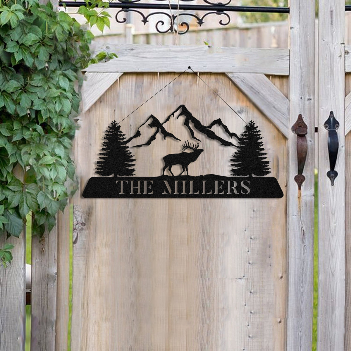 Elk Deer Hunting Hunter Metal Sign Monogram, Custom Outdoor Farm, Cabin, Lodge, Camp, Wall Decor, Art Gift For Him, Metal Laser Cut Metal Signs Custom Gift Ideas