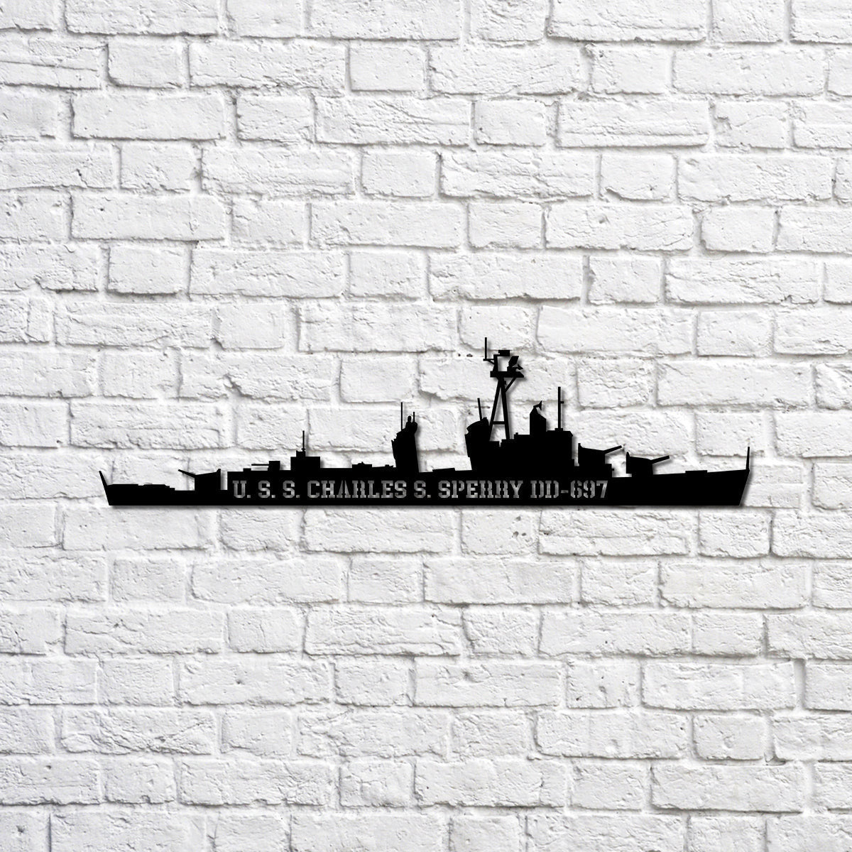Uss Charles S Sperry Dd697 Navy Ship Metal Sign, Memory Wall Metal Sign Gift For Navy Veteran, Navy Ships Silhouette Metal Sign Laser Cut Metal Signs Custom Gift Ideas
