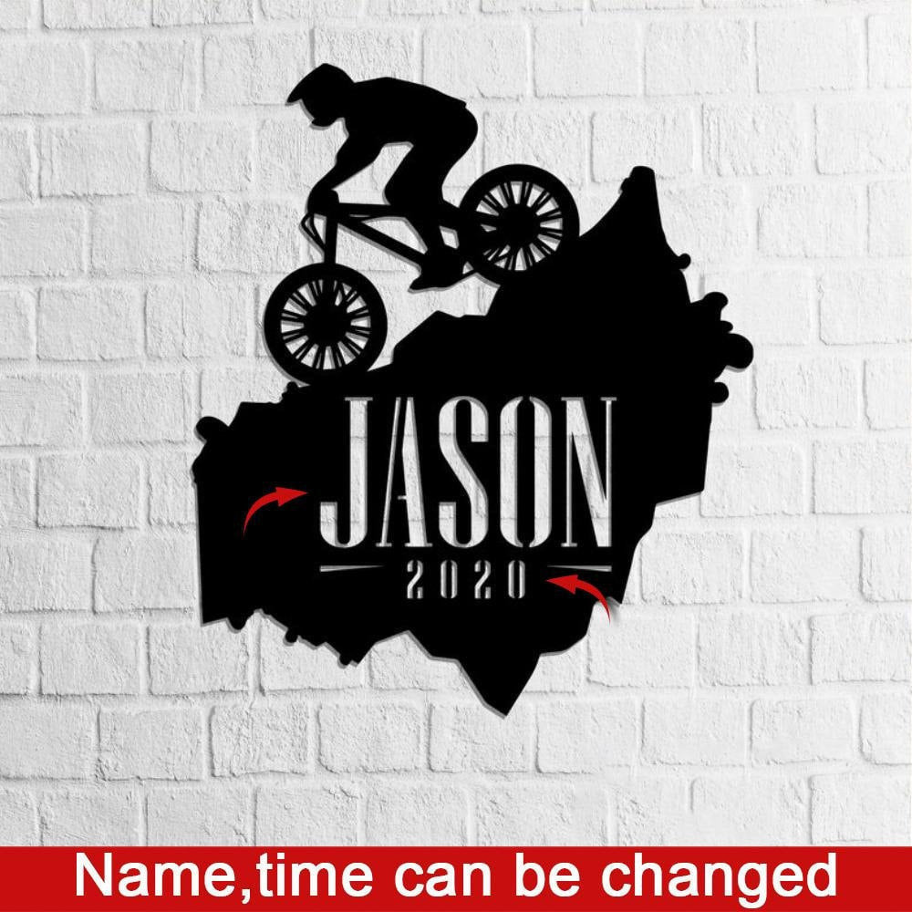 Personalized Bicycle Mountain Metal Wall Art, Bicycle Lover Metal Signs, House Decor, , Wall Hanger, Love Mountain Biking, Laser Cut Metal Signs Custom Gift Ideas