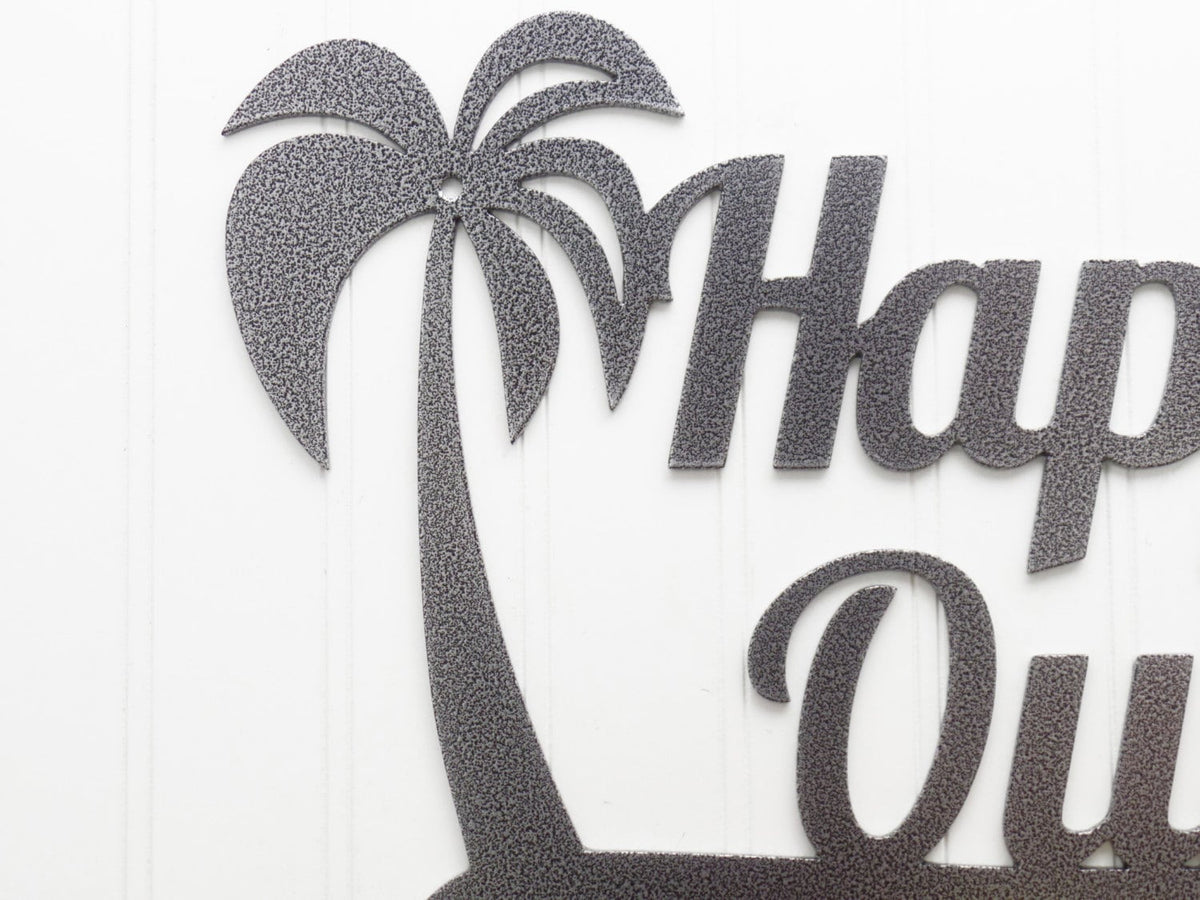 Tropical Palm Tree House Name Metal Sign Silver, Outdoor Sign, House Sign, Custom Sign, Personalized Sign, Laser Cut Metal Signs Custom Gift Ideas