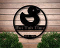 Personalized Hot Tub Sign With Duck, Custom Hot Tub Metal Sign, Metal Rubber Duck Sign, Custom Metal Sign, Custom Baby Shower Gift ,, Laser Cut Metal Signs Custom Gift Ideas