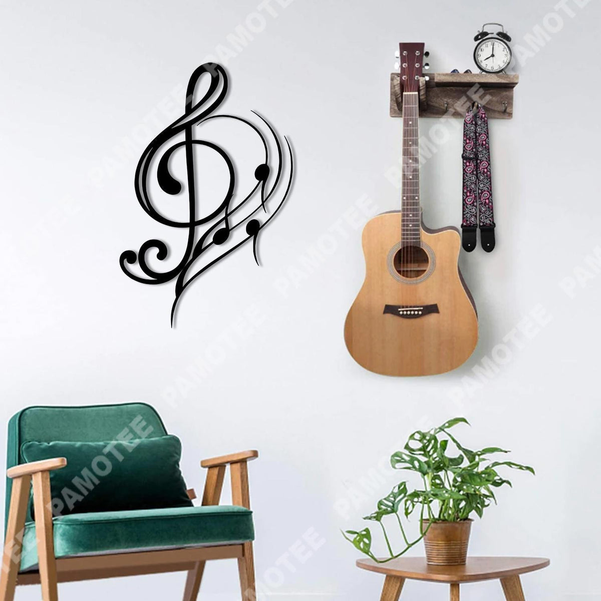 Gclef, Notes On Music Staff Metal Art, Music Teacher Gift, Metal Laser Cut Metal Signs Custom Gift Ideas