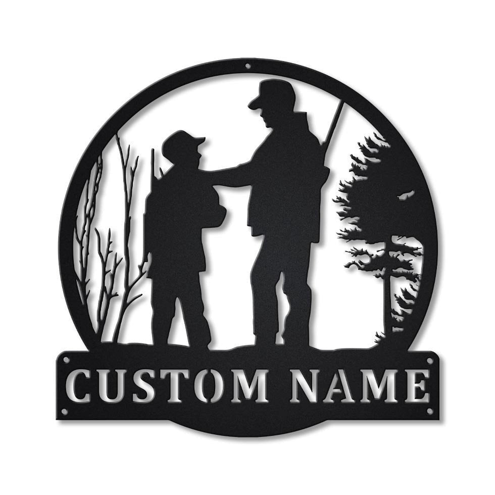 Personalized Hunting Father And Son Monogram Metal Sign Art ,custom Father And Son Metal Sign, Hunting Lover Sign Decoration For Living Room, Laser Cut Metal Signs Custom Gift Ideas