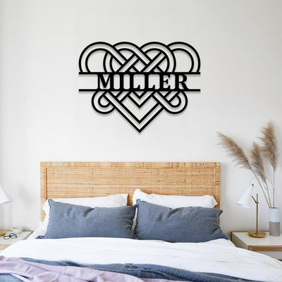 Personalized Heart Irish Celtic Knot Metal Sign, Custom St. Patrick's Day Art, Metal Laser Cut Metal Signs Custom Gift Ideas