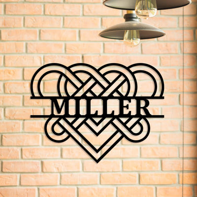 Personalized Heart Irish Celtic Knot Metal Sign, Custom St. Patrick's Day Art, Metal Laser Cut Metal Signs Custom Gift Ideas