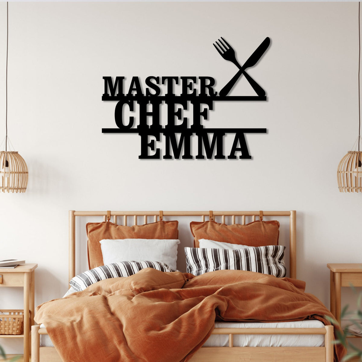 Personalized Name Cooking Master Chef Metal Sign, Custom Restaurant, Home Kitchen, Metal Laser Cut Metal Signs Custom Gift Ideas