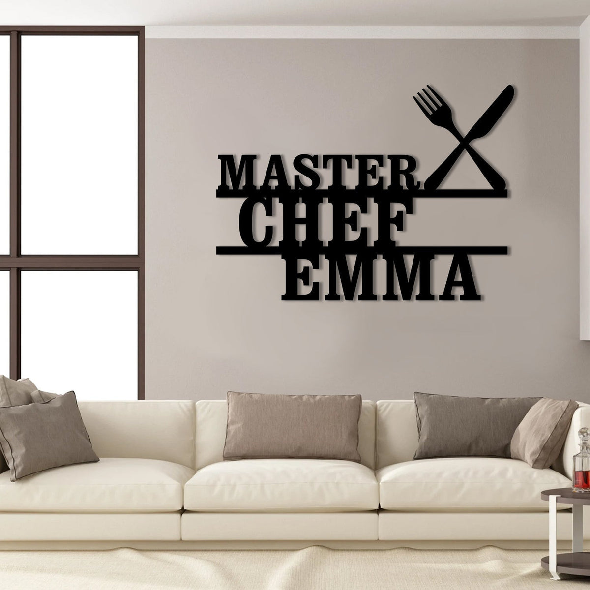Personalized Name Cooking Master Chef Metal Sign, Custom Restaurant, Home Kitchen, Metal Laser Cut Metal Signs Custom Gift Ideas
