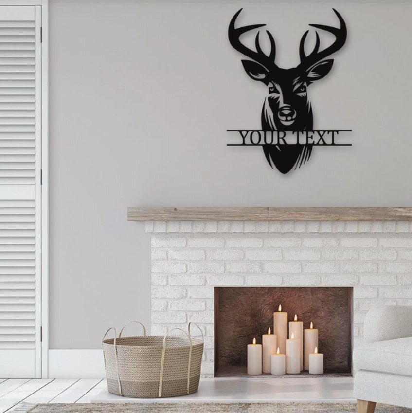 Personalized Deer Hunting Metal Wall, Housewarming Gift, Wall Decor, Hunting Lover Gift, Gift For Hunter, Gift For Father's Day, Metal Sign, Laser Cut Metal Signs Custom Gift Ideas