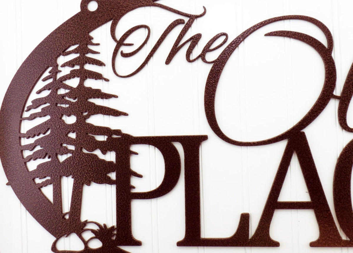 Custom Family Name Oval Metal Sign Copper, Trees, Custom Name Sign, Lake Sign, Cabin Signs, Cabin Decor, Gift, Laser Cut Metal Signs Custom Gift Ideas