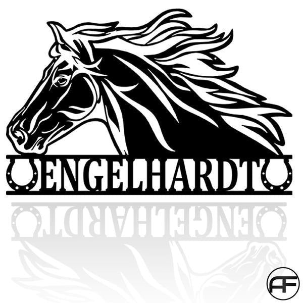 Horse Name Monogram Personalized Horse Metal Sign, Horseshoe Art, Western Decor, Initial Metal Sign, Housewarming Gift, Farmhouse Decor  Metal Wall Art, Metal Laser Cut Metal Signs Custom Gift Ideas