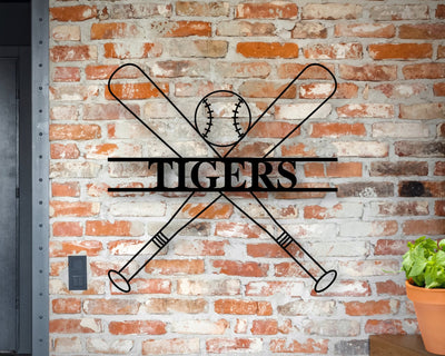 Front Porch Sign, Personalized Metal Baseball Sign, Boys Baseball Art, Baseball Dad Metal Sign, Personalized Bat Sign,baseball Decor, Laser Cut Metal Signs Custom Gift Ideas
