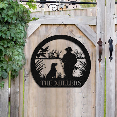 Personalized Family Name Duck Deer Hunting Hunter Metal Sign, Metal Laser Cut Metal Signs Custom Gift Ideas