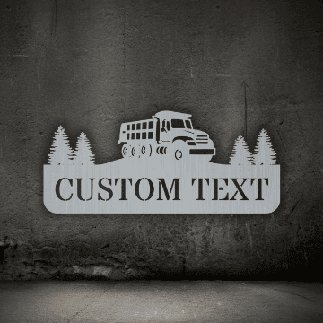 Dump Truck Monogram V2 Customized Metal Signs, Custom Metal Sign, Custom Signs, Metal Sign, Metal Laser Cut Metal Signs Custom Gift Ideas