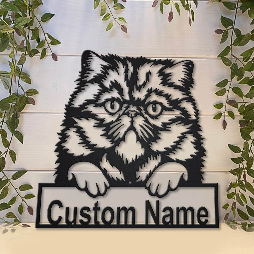 Personalized Persian Cat Metal Sign Art, Custom Persian Cat Metal Sign, Father's Day Gift, Pets Gift, Birthday Gift, Laser Cut Metal Signs Custom Gift Ideas