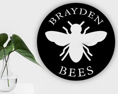 Personalized Metal Bee Sign Customizable Weatherproof Door Hanger Personalized Bumble Bee Garden Stake Metal Gardening Decor Laser Cut Metal Signs Custom Gift Ideas