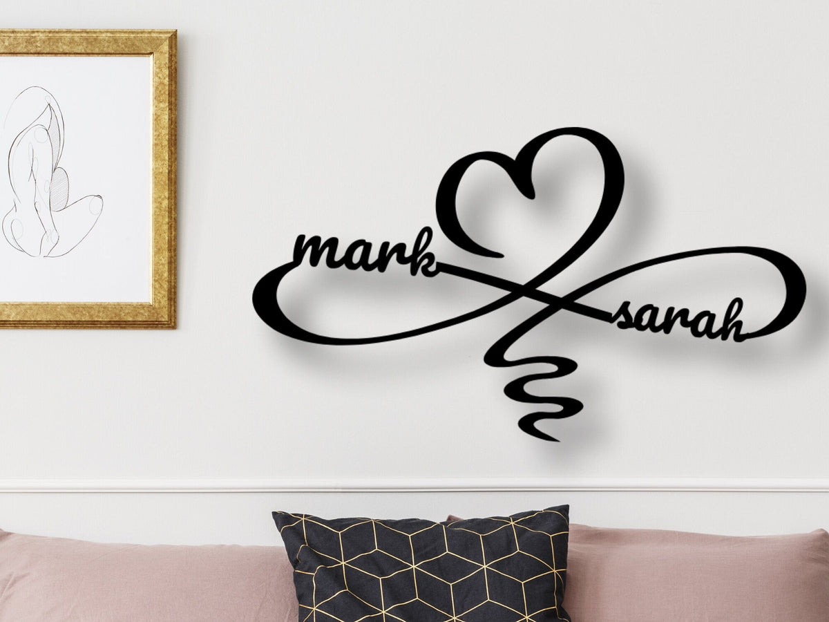 Personalized Metal Sign, Infinity Sign, Wall Art, Name Sign, Metal Signs, Metal Wall Decor, Infinity Sign With Names, In, Laser Cut Metal Signs Custom Gift Ideas