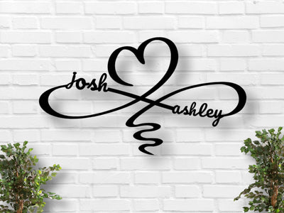 Personalized Metal Sign, Infinity Sign, Wall Art, Name Sign, Metal Signs, Metal Wall Decor, Infinity Sign With Names, In, Laser Cut Metal Signs Custom Gift Ideas