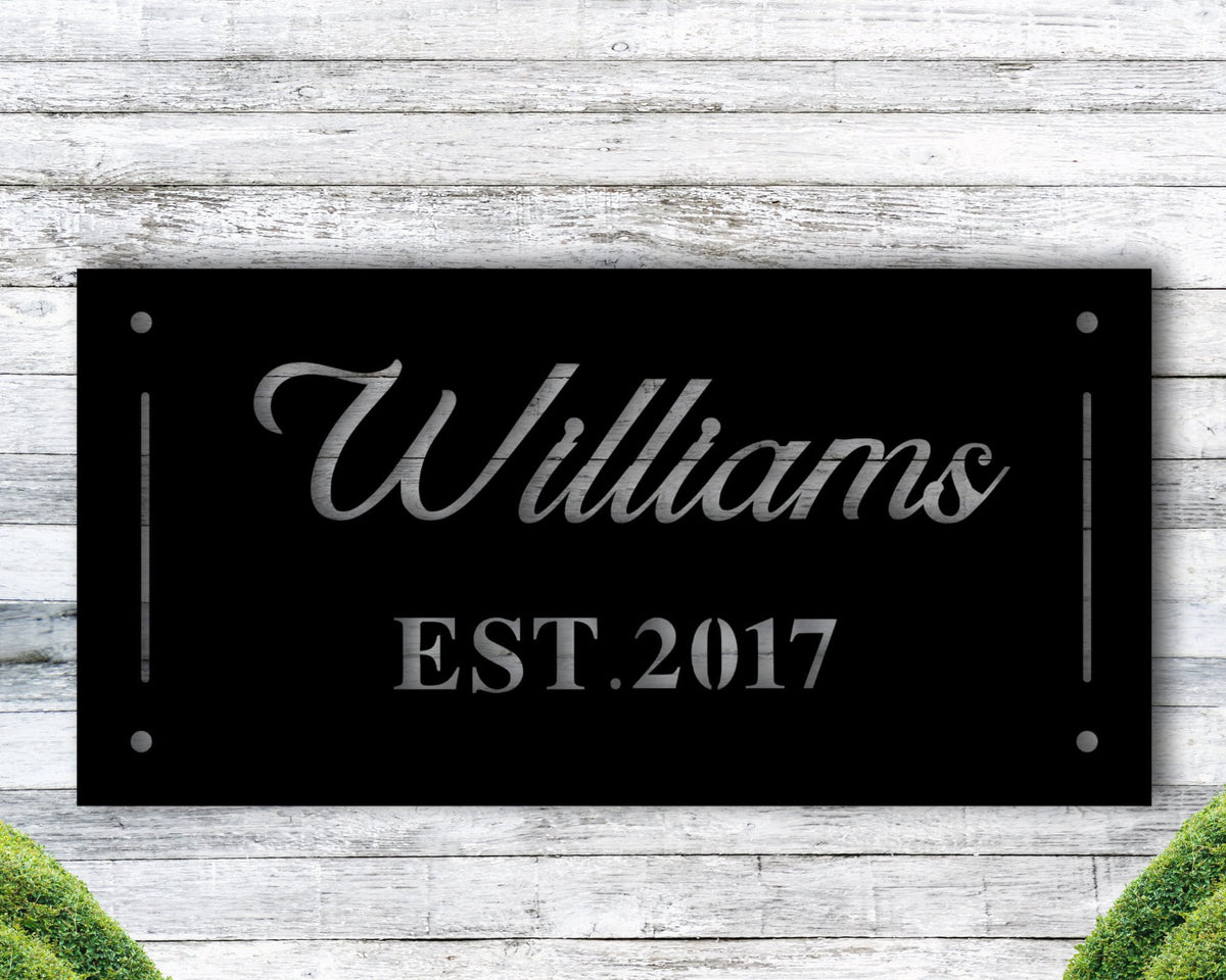 Last Name Metal Sign, Family Name Sign, Est. Date Sign, Housewarming Gift, Wedding Gift, Anniversary Gift, Custom Name With Date Gift, Name, Laser Cut Metal Signs Custom Gift Ideas