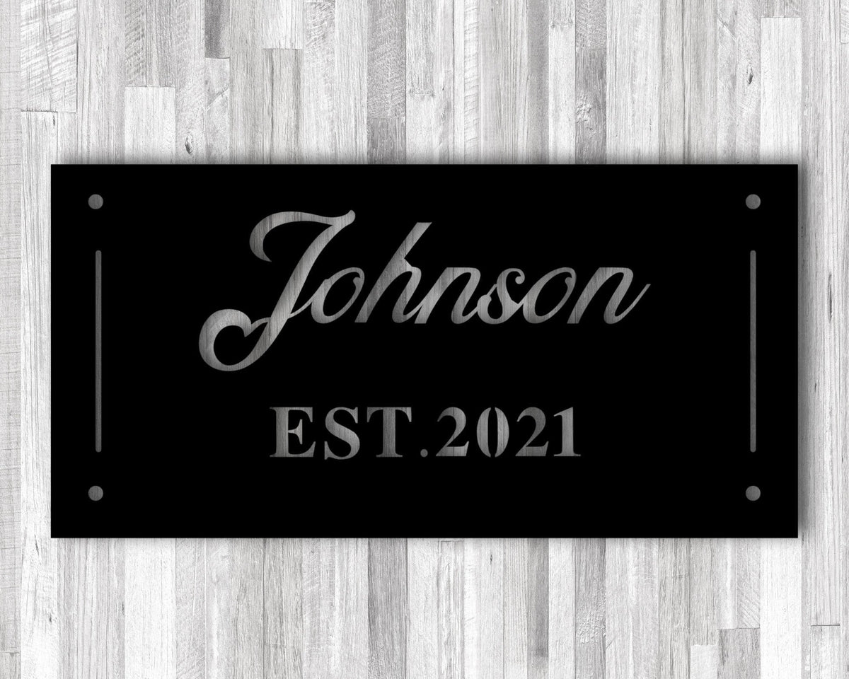Last Name Metal Sign, Family Name Sign, Est. Date Sign, Housewarming Gift, Wedding Gift, Anniversary Gift, Custom Name With Date Gift, Name, Laser Cut Metal Signs Custom Gift Ideas