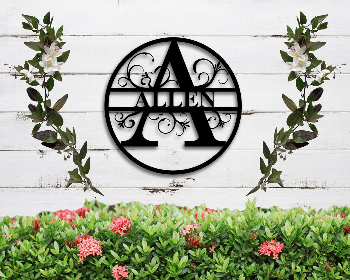 Metal Monogram Door Hanger, Metal Name Sign For Home, Personalized Metal Sign, Custom Family Name Sign, Last Name Sign, Metal Monogram Sign, Metal Laser Cut Metal Signs Custom Gift Ideas
