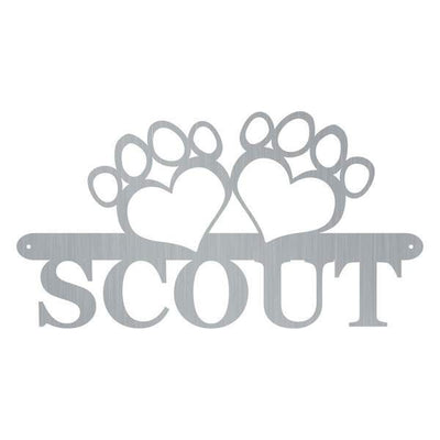 Paw Print Monogram Customized Metal Signs, Custom Metal Sign, Custom Signs, Metal Sign, Metal Laser Cut Metal Signs Custom Gift Ideas