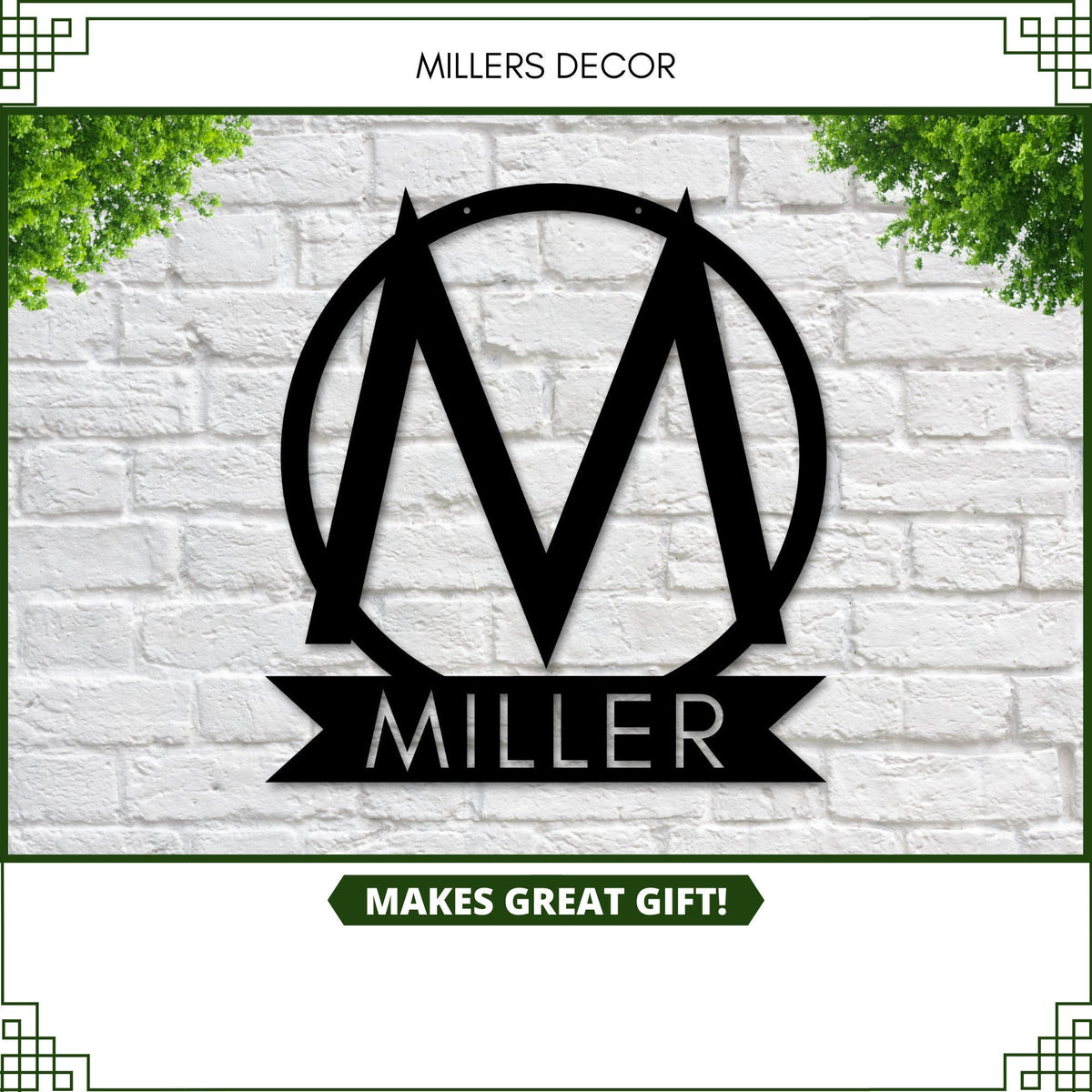 Circle Metal Monogram Sign, Personalized Family Name Metal Sign, Personalized Metal Wall Decor, Housewarming Gift, Metal Monogram Sign, Sign, Laser Cut Metal Signs Custom Gift Ideas
