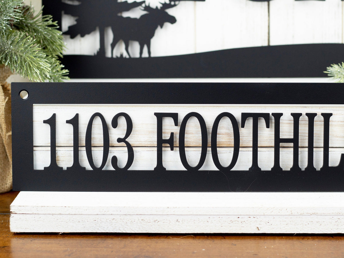 Custom Family Name And Address Metal Signs Black Moose Outdoor Sign Custom Sign Address Sign Name Sign