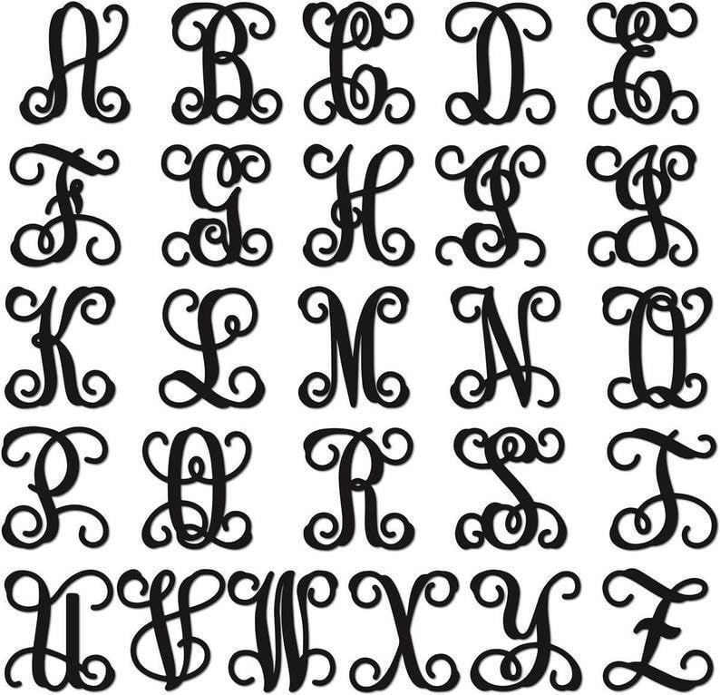 Fancy Schmancy: Metal Monogram Front Door Wreath Monogram Door Hanger Door Wreath Personalized Family Last Name Sign