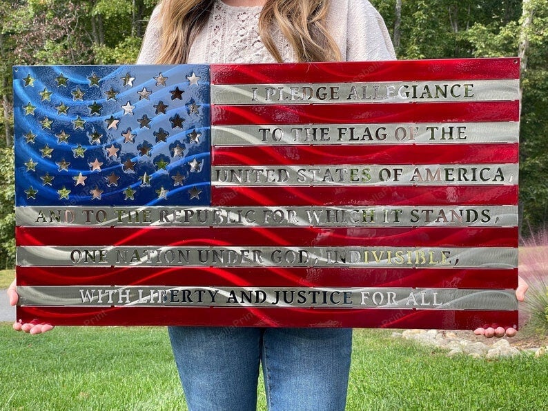 American Flag American Flag Sign us Flag Pledge Of Allegiance American Flag Wall Sign