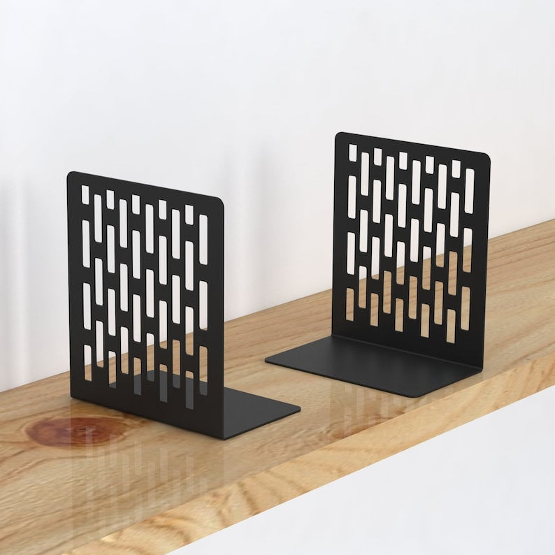 Metal Black Pattern Reading Rack Decorative, Book Stand Holder, Bookends Home Decor, Silhouette Art Gift Bookends