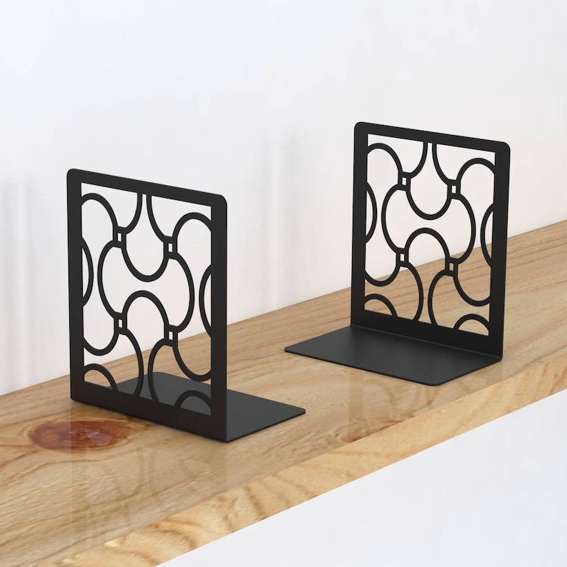 Pattern Bookends, Black Reading Rack Decorative, Book Stand Holder, Bookends Home Decor, Silhouette Art Gift Bookends
